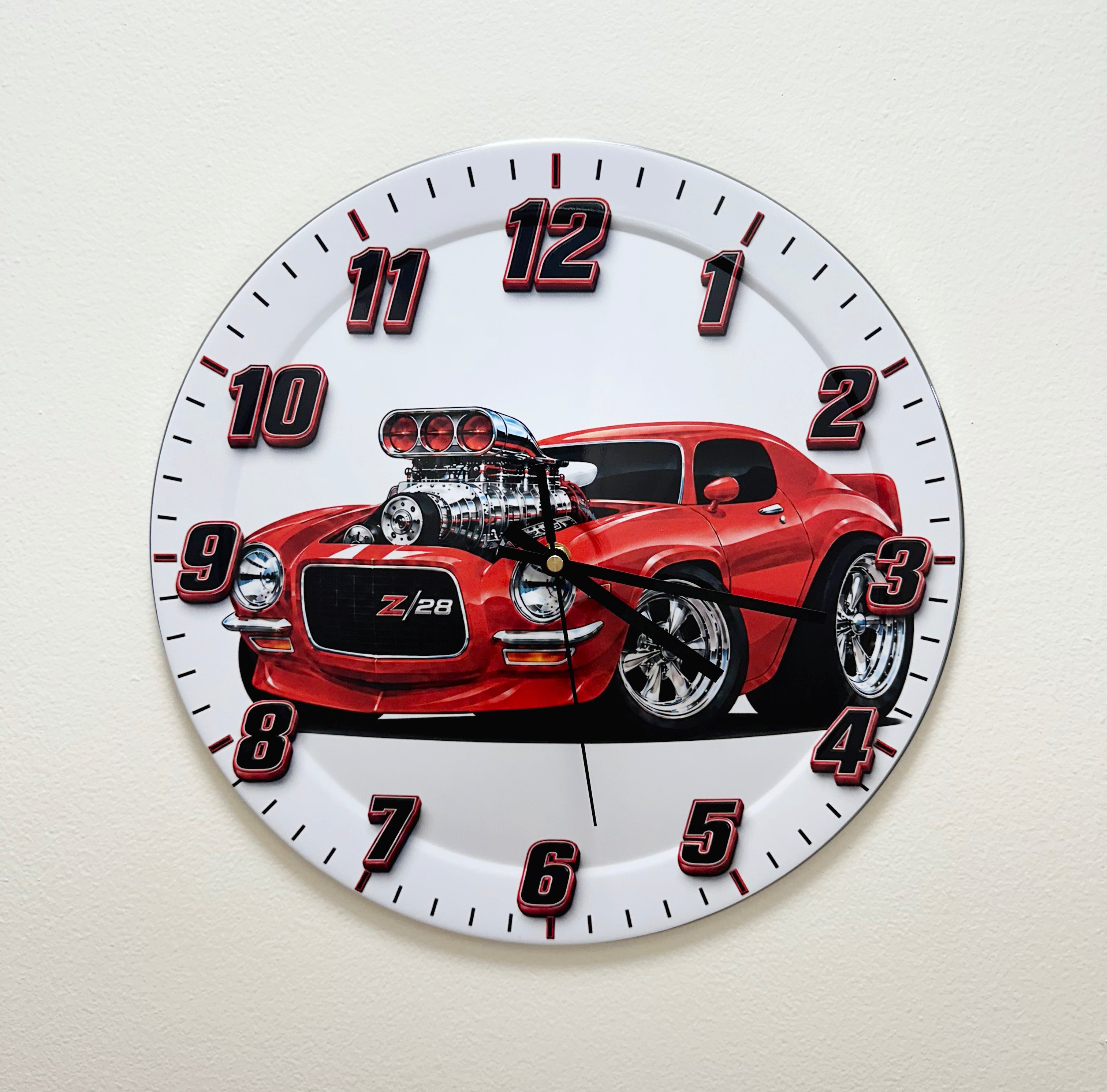 Wall Clock Silent Quartz Classic Muscle Car 1973 Camaro Home Decor, Garage, Office
