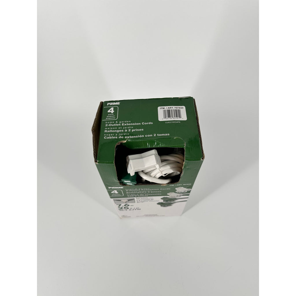 Prime Indoor Outdoor 25 Ft 2-Outlet Extension Cord Green 16/3 SJTW Grounded