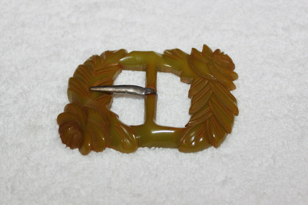 Bakelite Belt Buckle Floral