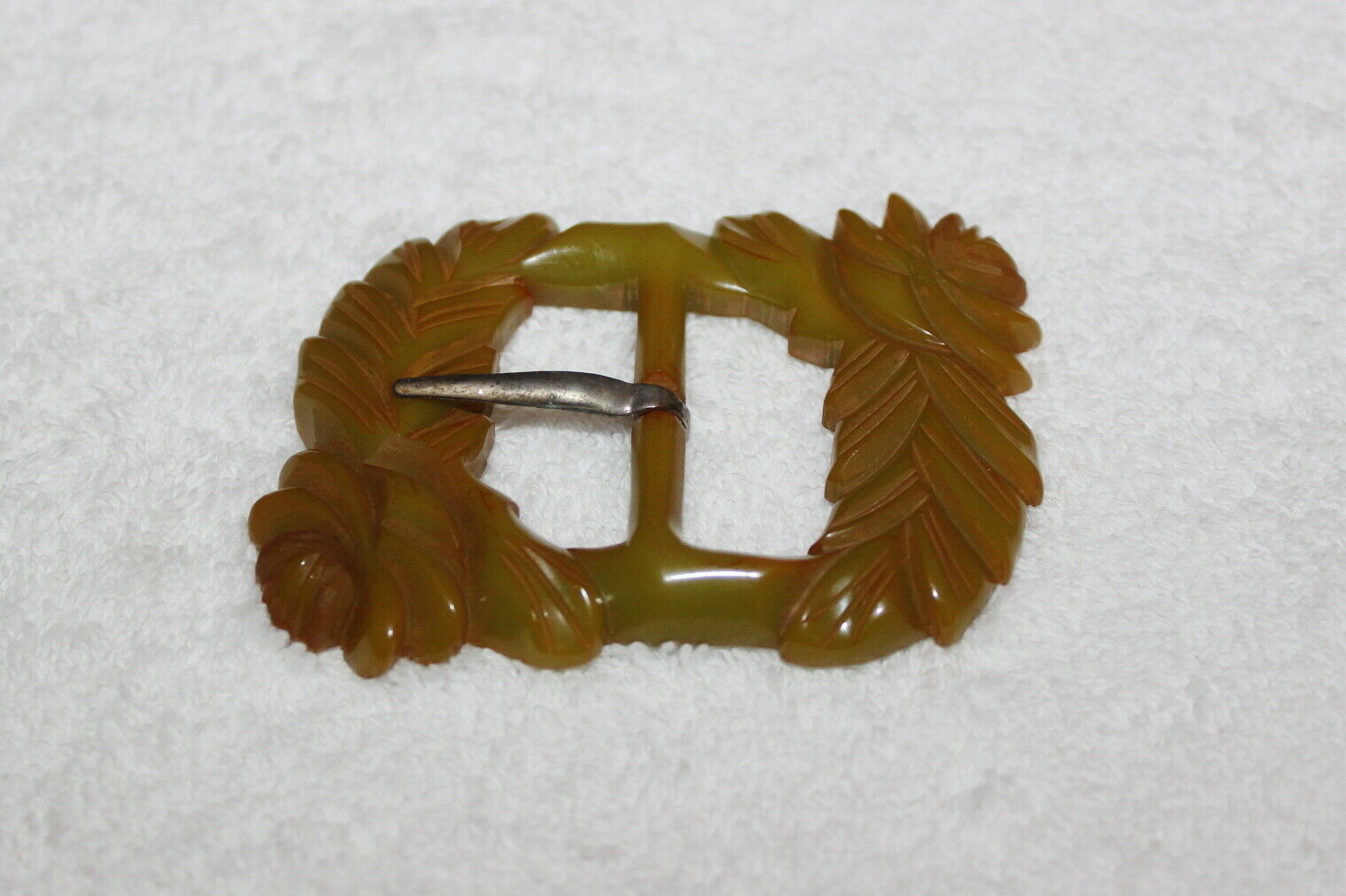 Bakelite Belt Buckle Floral