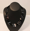 Antique Victorian Banded Agate Stone Bead Necklace 20"