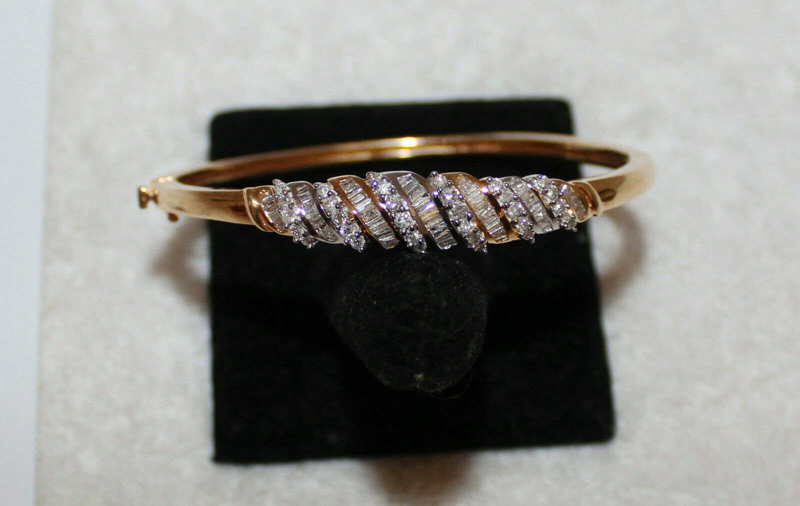 14K Gold Water Fall Diamond Bangle Bracelet